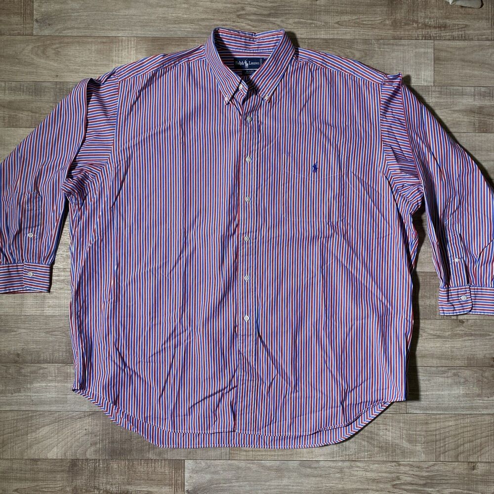 Polo Ralph Lauren Men’s Striped Blaire Button Up Shirt Size XXL Preppy